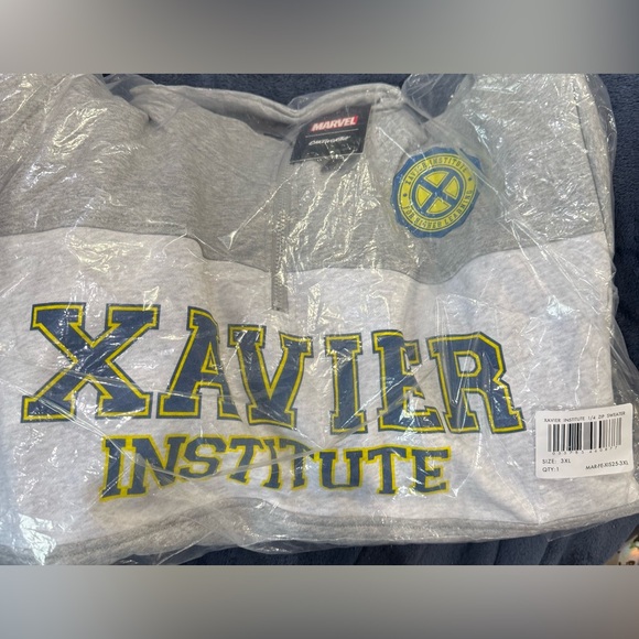 NWT Cakeworthy Xavier Institute Gray Pullover 1/4 zip unisex Sweatshirt size 3X - Picture 6 of 11